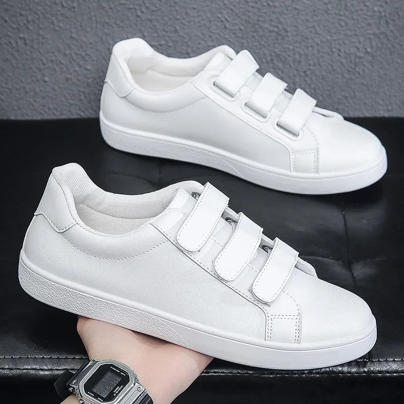 New Spring and Autumn Men's White Shoes Fashionable Student Board Shoes Men's Casual Leather Shoes