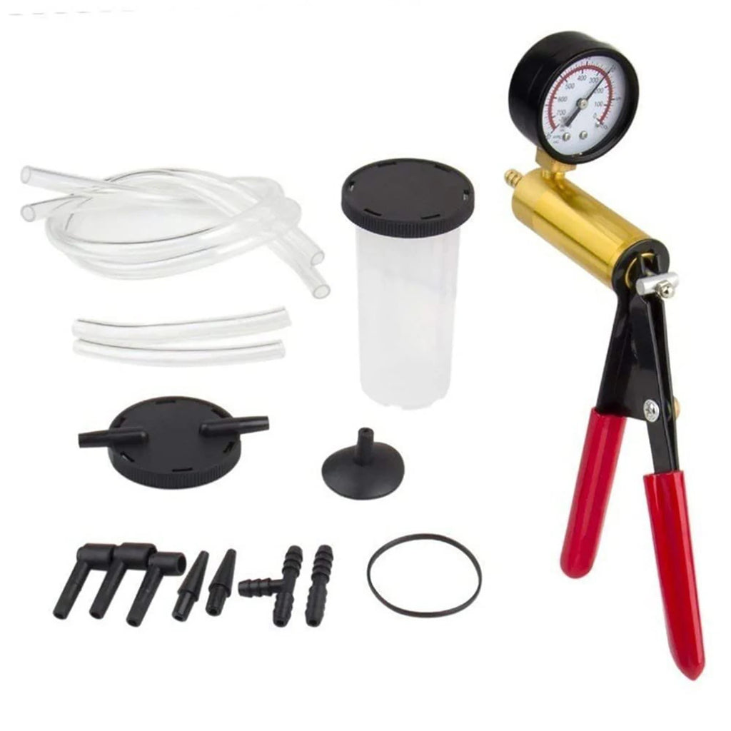 2 in 1 Brake Bleeder Kit Hand held Vacuum Pump Test Set for Automotive with Protected Case,One-Man Brake Clutch Bleeding System