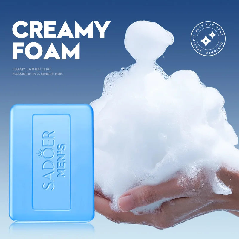 SADOER Men's Facial Soap Face Wash Foam Facial Cleanser Moisturizing Hydrating Oil Control Men Body Bathing Soap