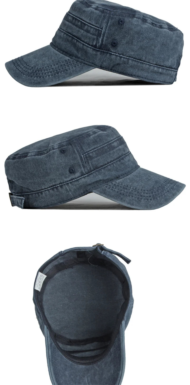 Spring Summer Short Brim Army Hat Men Women Outdoor Retro Washed Cotton Big Head Sunshade Flat Caps Military Cap Fishing Hats