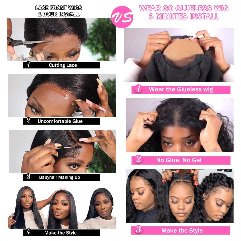 ISEE Hair Wear Go 7x5 Glueless HD Afro Kinky Curly Lace Front Wig Human Hair Transparent Deep Curly Wigs Pre Cut PrePlucked