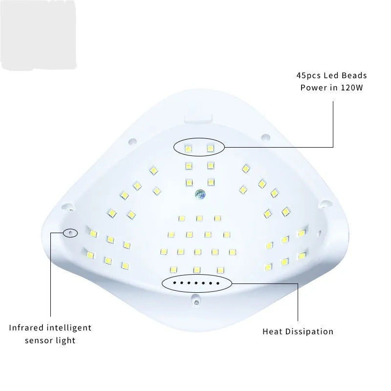 EU X5MAX Ultraviolet/LED Nail Lamp Drying Device - A nail polish suitable for the quick curing process in nail art and foot care