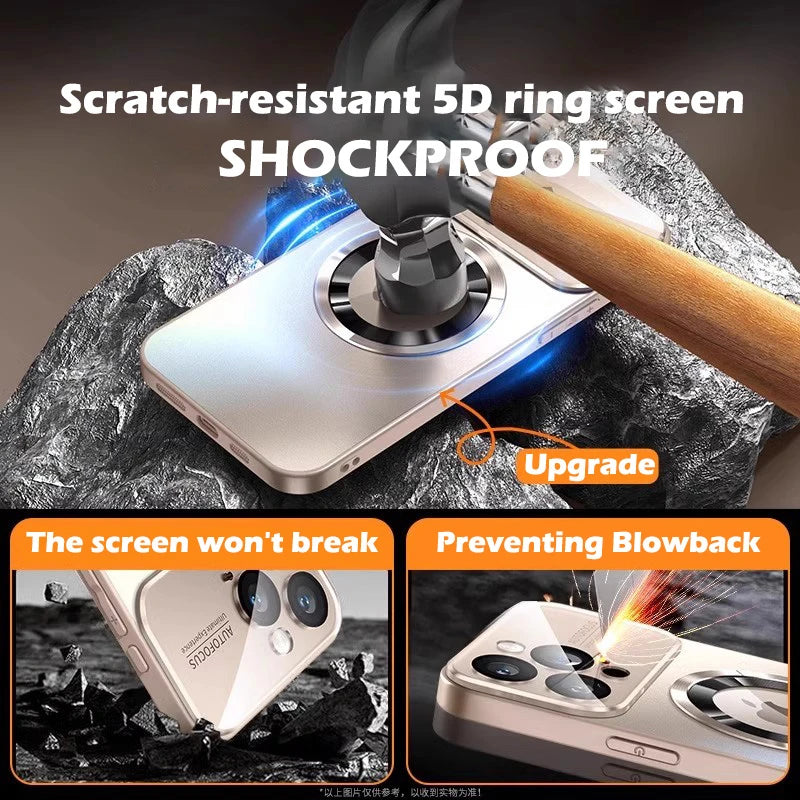 Luxury Titanium Metallic Color Matte Magnetic Case for iPhone 17 16 Pro Max 15 14Plus 13 12 11 For Magsafe Wireless Charge Cover