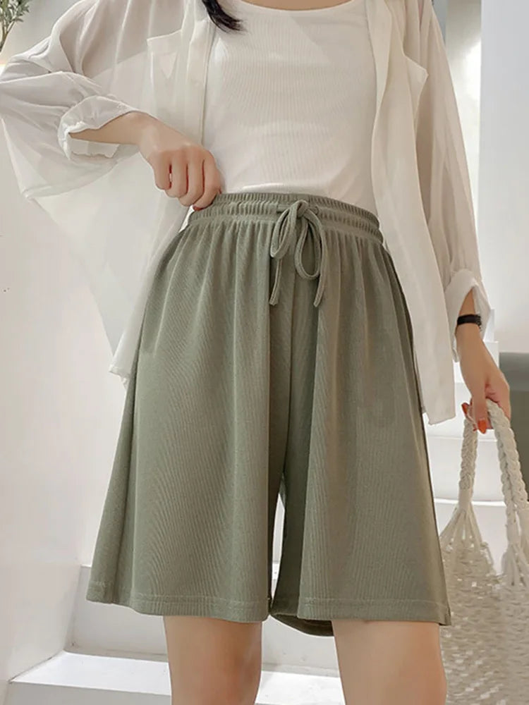 New Women Shorts Summer Casual Loose high waist loose shorts for girls Soft Cool female Outwear Sports shorts