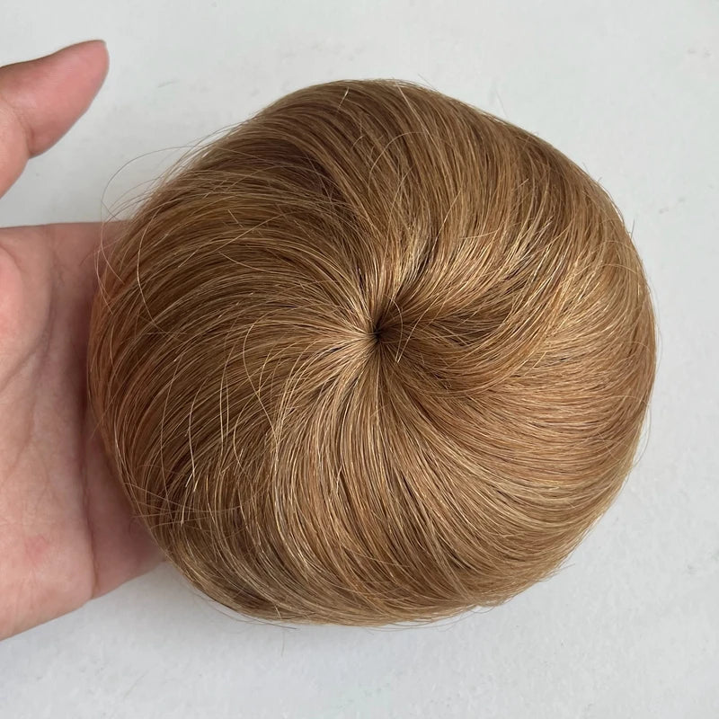 Hair Bun Human Hair Drawstring Hair Bun Wig Flexible Brown Blonde 6Inches Chignons Ponytail Hairpieces For Thinner Hair