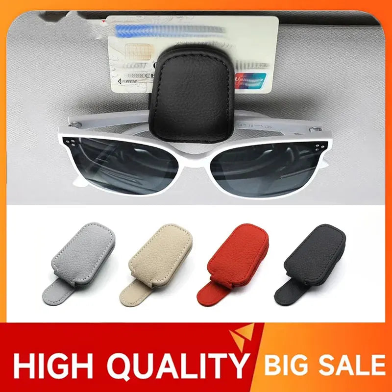 Car Glasses Clip Multifunction Sun Visor Leather Eyeglasses Clip Magnetic Sunglasses Holder Clip Hanger Universal Car Accessorie