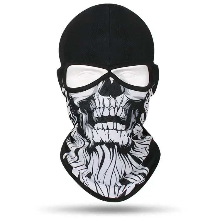 2 Holes Skull Balaclava Outdoor Motorcycle Riding Face Mask Windproof Caps Rider Head Cover Ski Masks MTB Bicycle Headgear