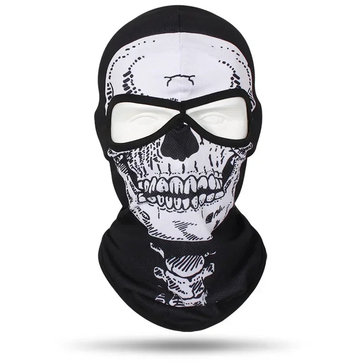 2 Holes Skull Balaclava Outdoor Motorcycle Riding Face Mask Windproof Caps Rider Head Cover Ski Masks MTB Bicycle Headgear