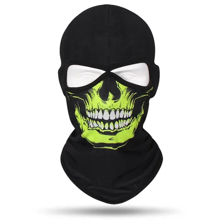 2 Holes Skull Balaclava Outdoor Motorcycle Riding Face Mask Windproof Caps Rider Head Cover Ski Masks MTB Bicycle Headgear