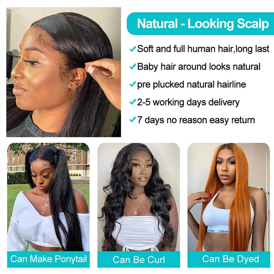 Body Wave 360 Lace Frontal Human Hair Wig Pre Plucked Wigs Brazilian Transparent 13x4 13x6 Lace Wig For Black Women Bling Hair