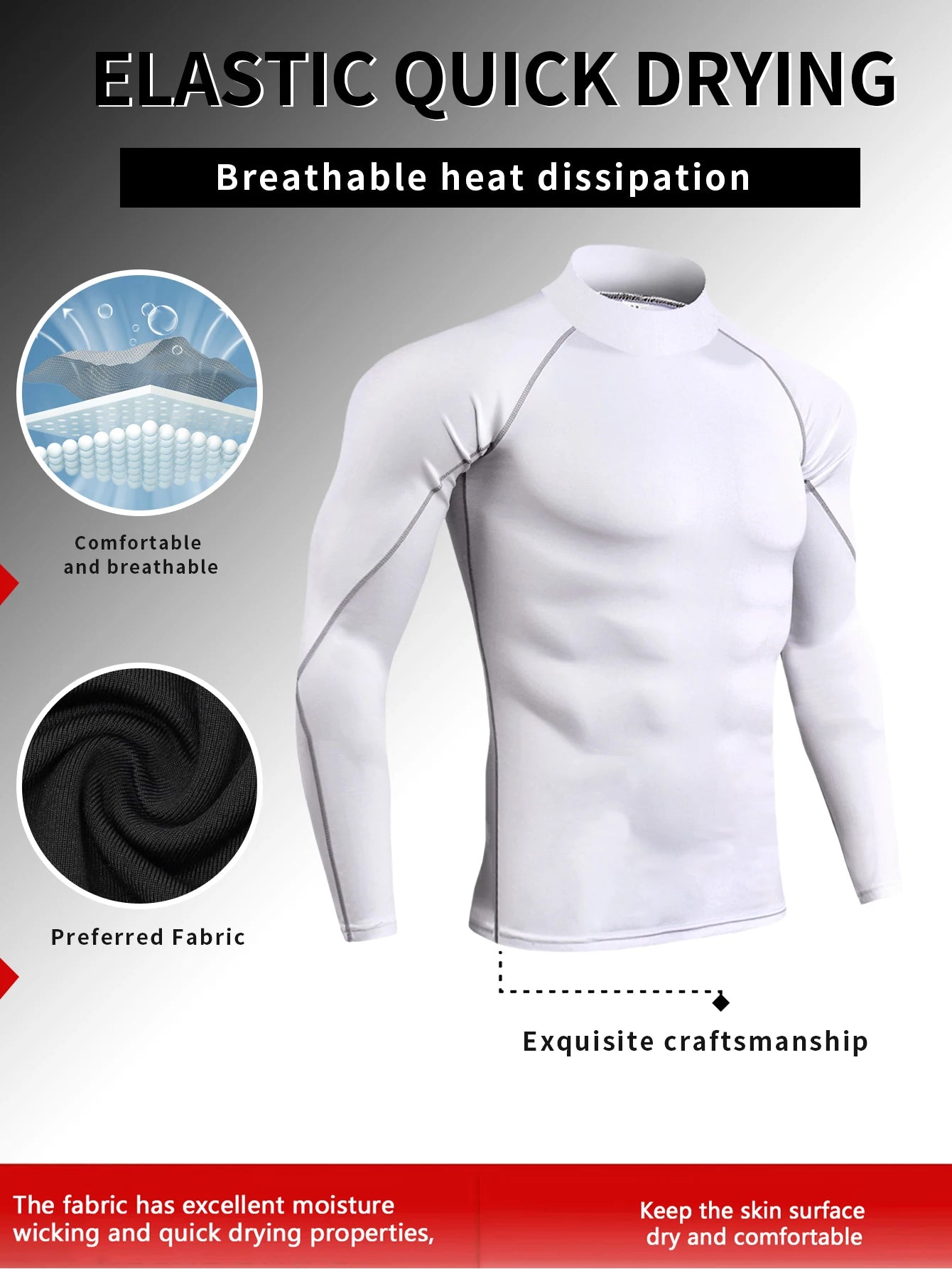 Men High Collar Thermal Underwear Elastic Thermal Shirt Man Compression Undershirts Long Johns Man Sport First Layer Sleepwear