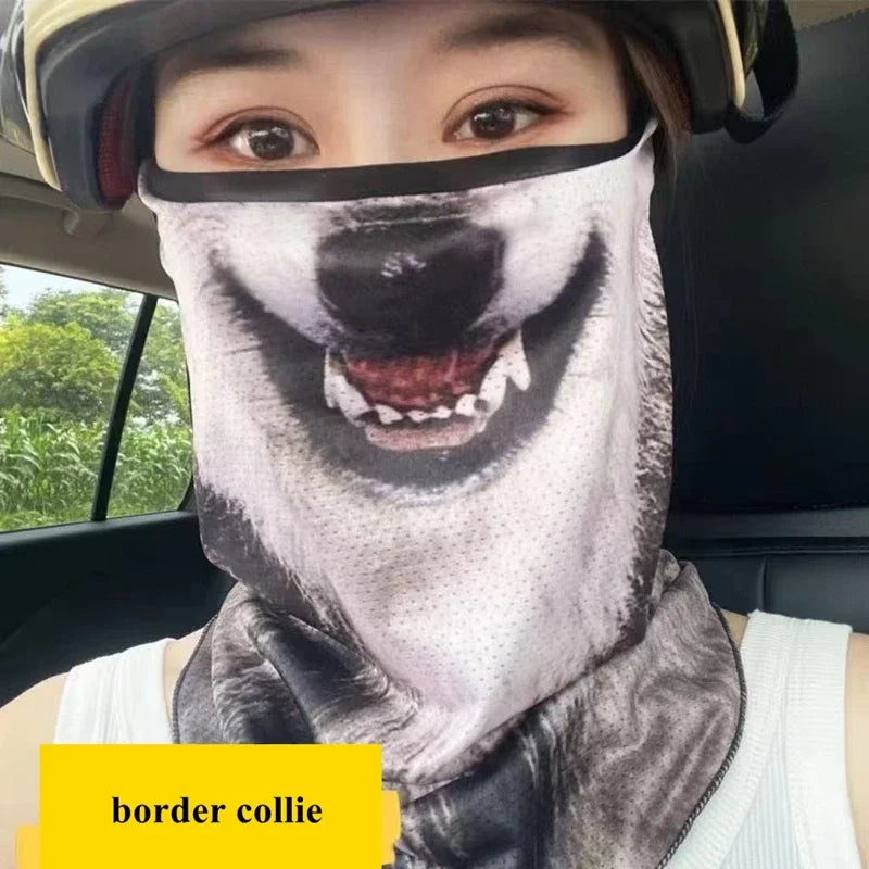 3d Printed Cats Dogs Design Full Face Mask Neck Protector Funny Cute Quick Dry Helmet Liner For Party Outdoor Windproof Masks