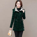 New Women's Down Cotton Coat Winter Warm Jacket Long Thick Bright Face Wash Padded Jackets Female Hooded Parker Overcoat Red 5XL