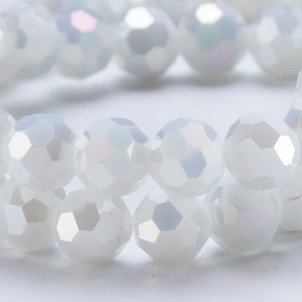 3 4 6 8mm Round Crystal Beads Faceted Colorful Glass Beads Loose Spacer Bead for Jewerly Making Needlework Bracelet Necklace DIY