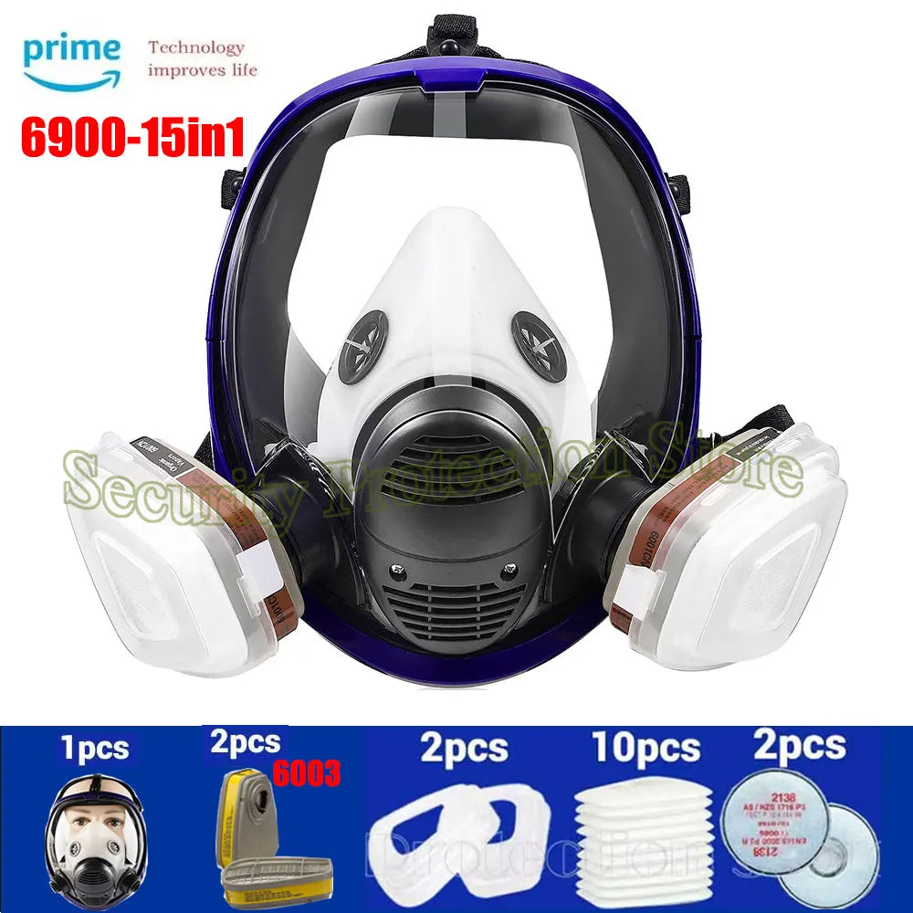 Gas Masks Survival Nuclear and Chemical - Reusable Full Face Respirator Gas Mask with Activated Carbon Filter