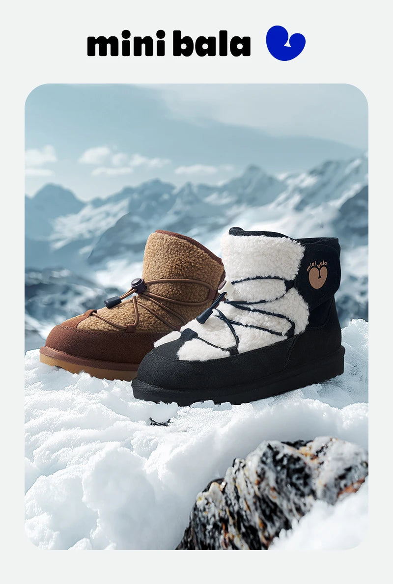 Mini Bala Snow Boots Slip Resistant Waterproof Long Plush Warm Winter Shoes