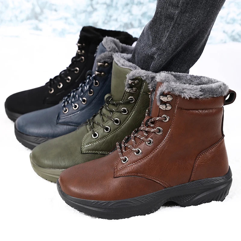 Winter Snow Barefoot Boots for Men Keep Warm Waterproof Winter Shoes Latest 2026 Fashion Design Non Slip Platform Snow Boots Men