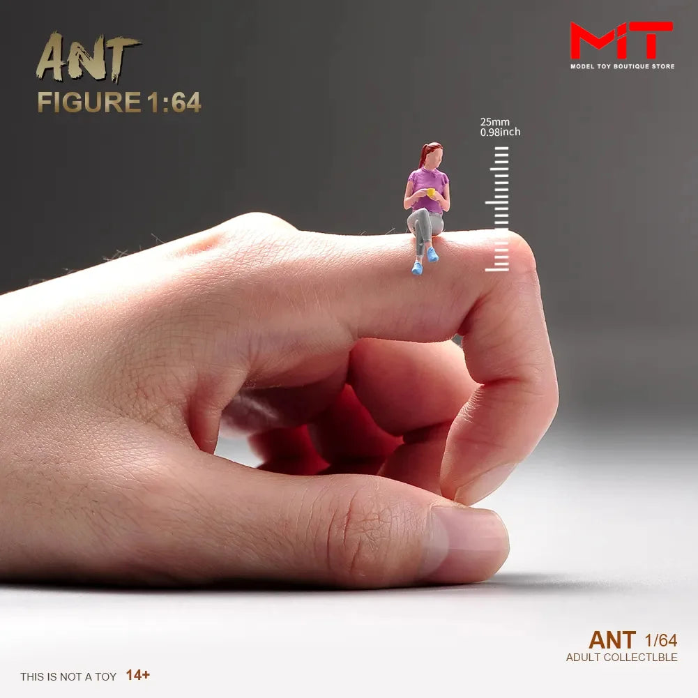 Miniature Figurines 1/87 1/64 1/43 1/24 Restaurant Waiter Diners Smoking Man Model Scene Figure DIY Creative Photography Props