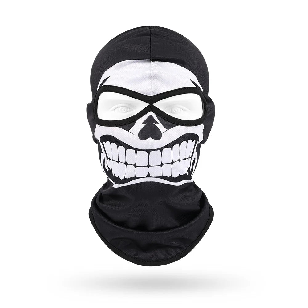 2 Holes Skull Balaclava Outdoor Motorcycle Riding Face Mask Windproof Caps Rider Head Cover Ski Masks MTB Bicycle Headgear