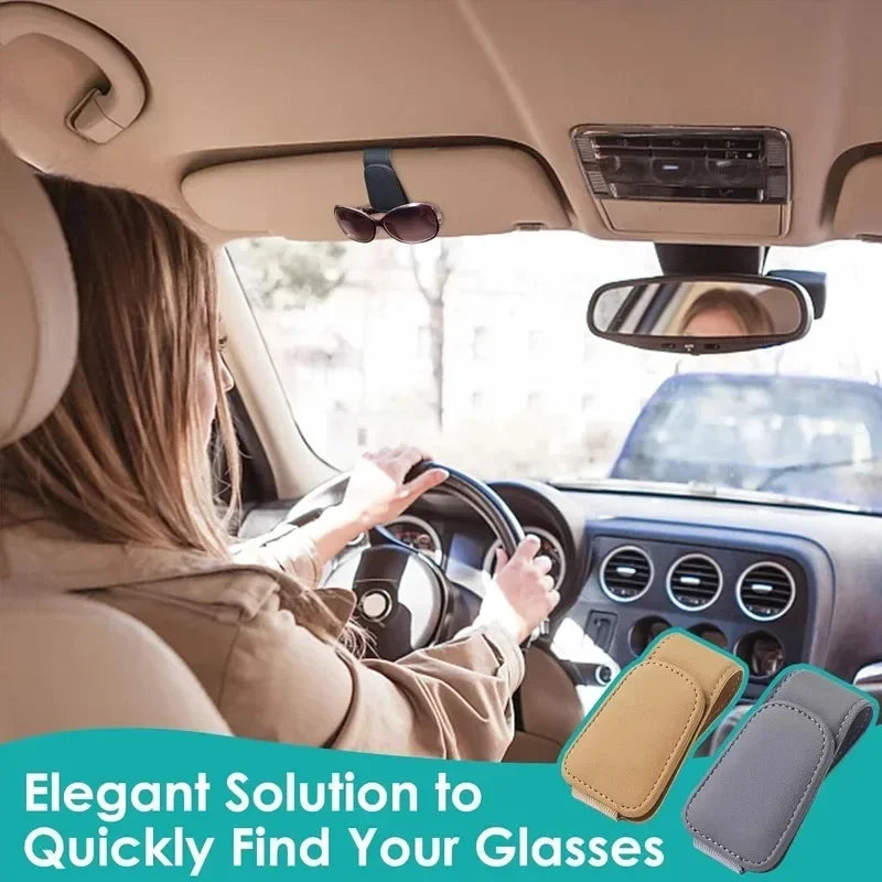 Car Glasses Clip Multifunction Sun Visor Leather Eyeglasses Clip Magnetic Sunglasses Holder Clip Hanger Universal Car Accessorie