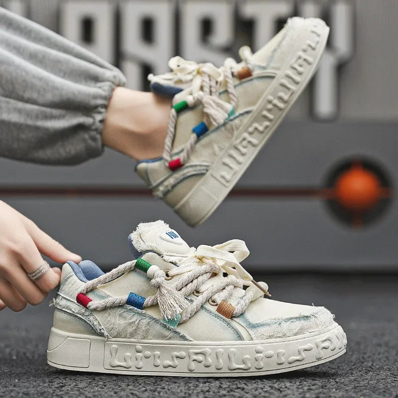 men's fashion sports shoes New arrival designer street sneaker man graffiti personality sneaker fancy skateboard hip hop
