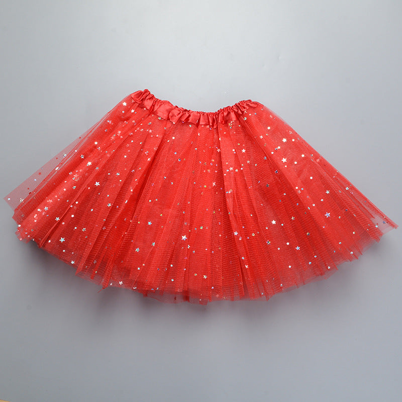 Wholesale  Girls Tulle Star Short Tutu Skirt Children Fancy Ballet Dancewear Party Costume Ball Gown Mini Skirt