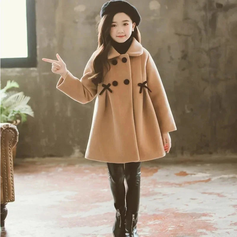Girls'  coat winter children's medium and long thickened warm  coat children's clothes