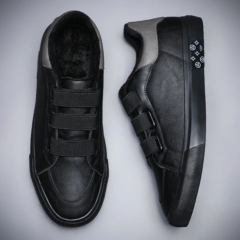 Men Leather Casual Warm Shoes Loafers Shoes Comfortable Anti-Slip Outdoor Lace Up Sneakers Fashion Retro Leisure BD25034