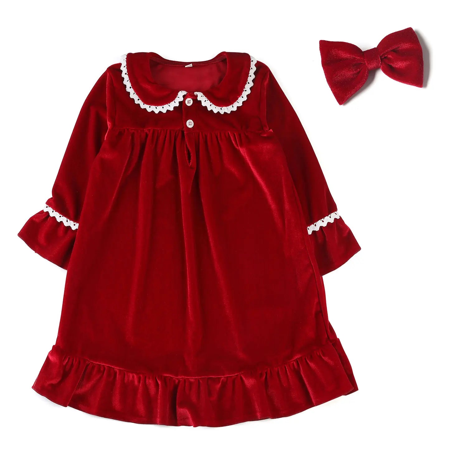 Boys girls baby eye masks bow family matching flannel pyjamas kids velvet Christmas pajamas sets