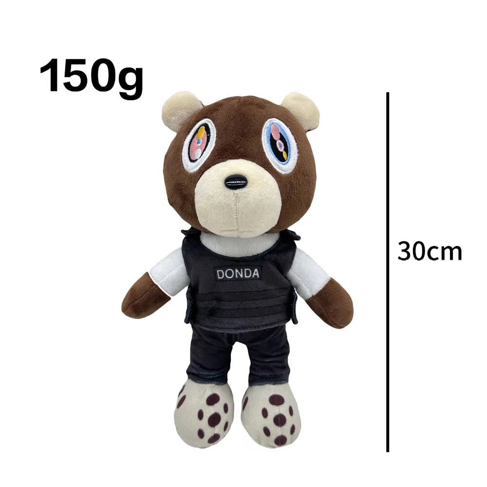 1pcsCute Kanye Dropout Bear Plush Dolls Kanye West Graduation Soft Stuffed Home Room Decor Dolls For Kid Birthday Christmas Gift