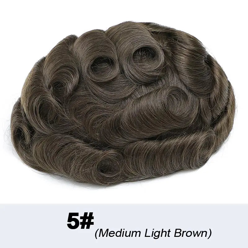 Male hair Prosthesis Full Lace Men's Wig Double Knots Man Wig Human Hair Toupee Breathable Hair System For Man Hair Prosthesis