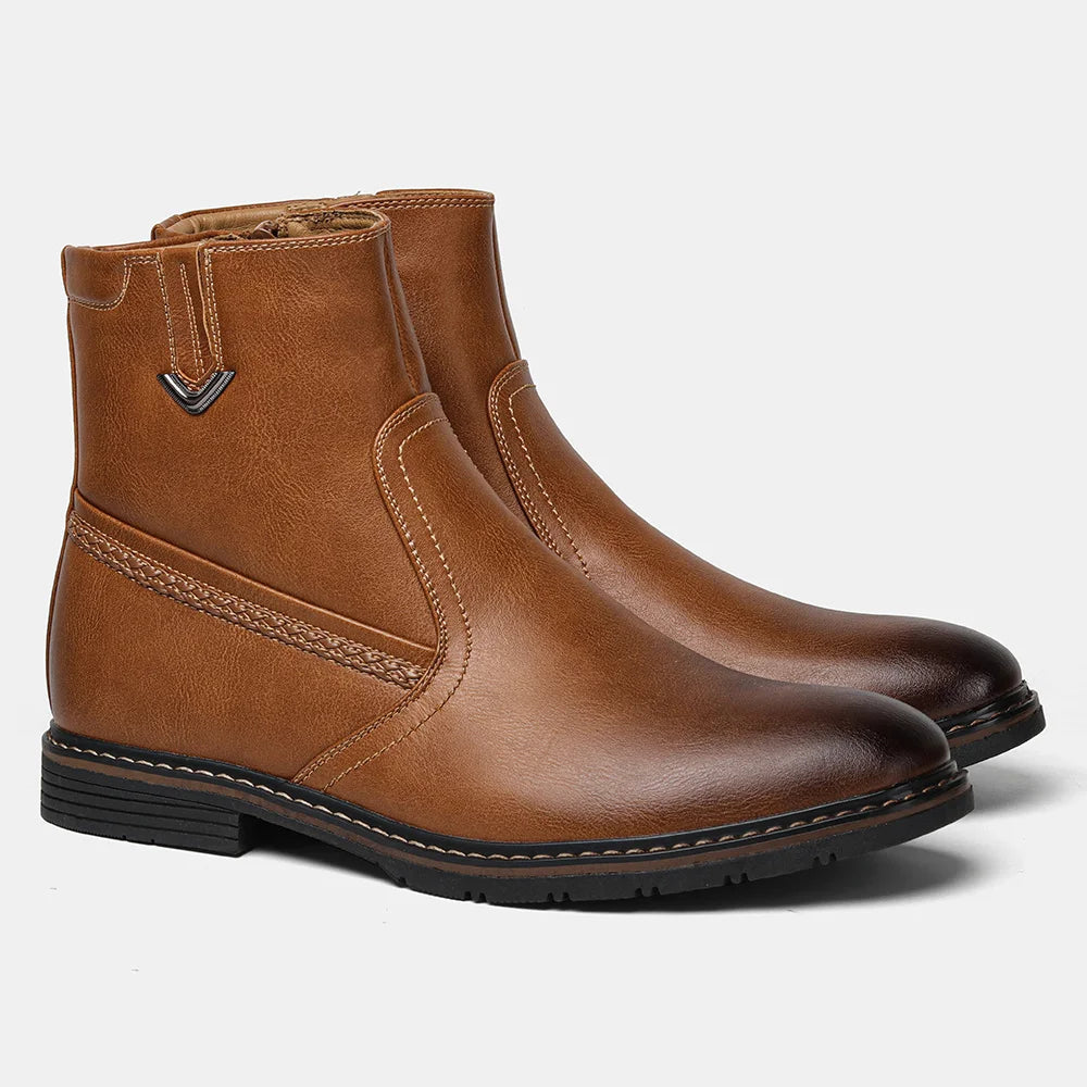 Men Winter Boots Vintage Ankle Warm Men's Winter Shoes #5278