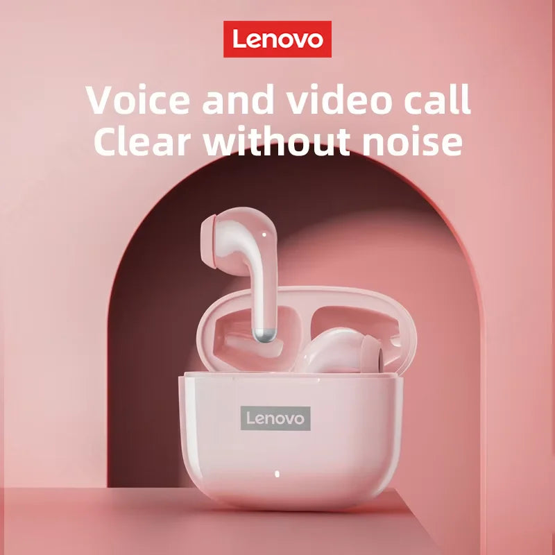 New Lenovo LP40 Pro Bluetooth V5.3 Earphones Punchy Bass Sound Headset Full Compatible Low Latency Game Sports Music Headphones