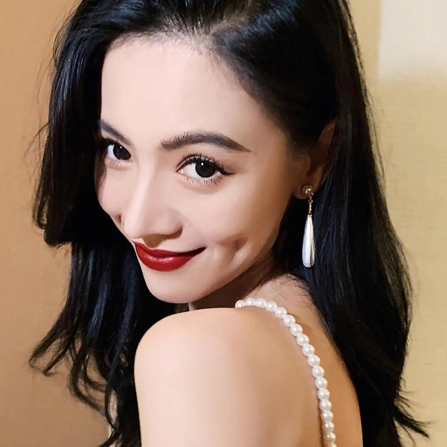 French Elegant Imitation Pearl Drop Shape Long Earrings Party for Women Trendy