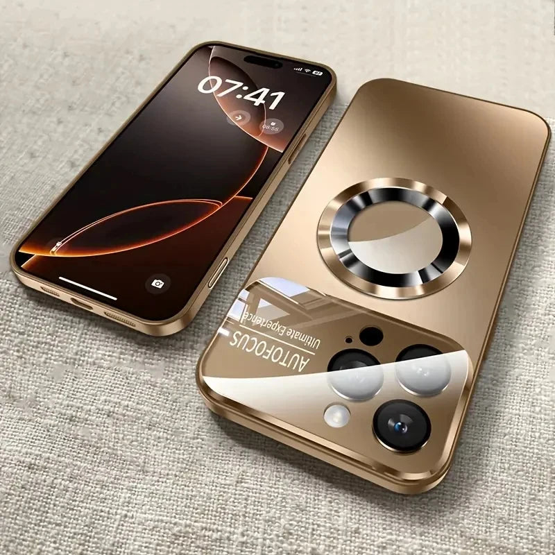 New Titanium Magnetic Phone Case for iPhone 17 16E 16 15 14 11 13 12 Pro Max Matte Wireless Charging Protection