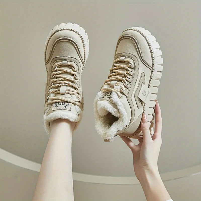 2026 New Winter woman boots  Fashionable Versatile High Top Shoes Thick Soled Casual Comfortable Women's Shoes