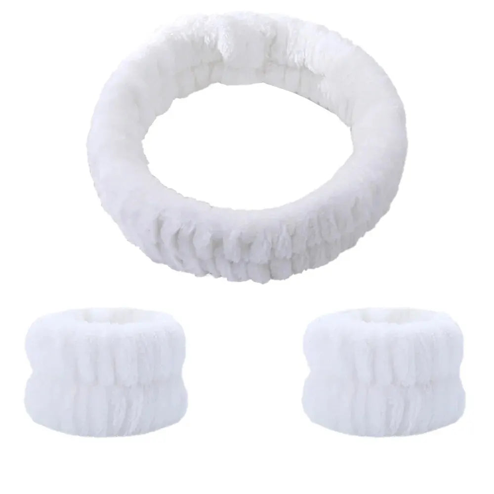 Face Wash Wristband Set Women's Headband Wristbands Absorbent Waterproof Wristbands Makeup Face Wash Hair Bands
