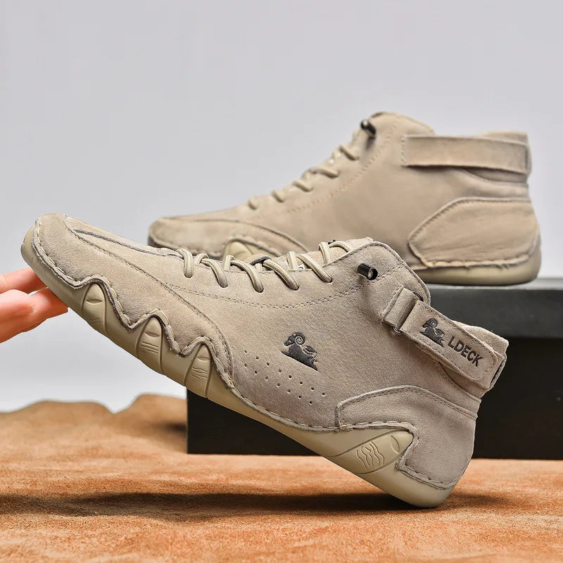 Men Boots Casual Motorcycle Winter Shoes 2026 Waterproof High Top Sneakers Luxury Footwear