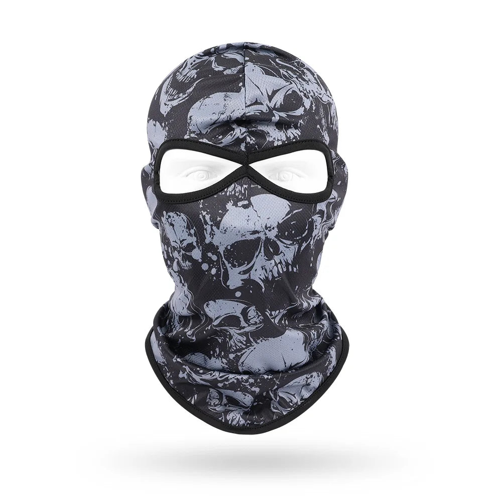 2 Holes Skull Balaclava Outdoor Motorcycle Riding Face Mask Windproof Caps Rider Head Cover Ski Masks MTB Bicycle Headgear