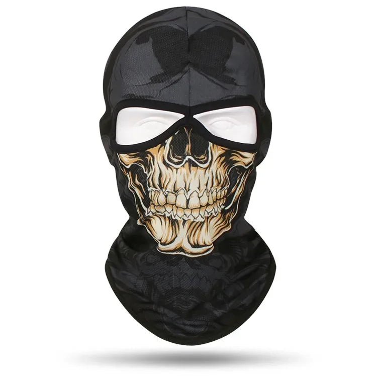 2 Holes Skull Balaclava Outdoor Motorcycle Riding Face Mask Windproof Caps Rider Head Cover Ski Masks MTB Bicycle Headgear