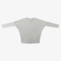 AS 2026 loose design batwing sleeve woman clothes V-neck stripes ribbing tops
