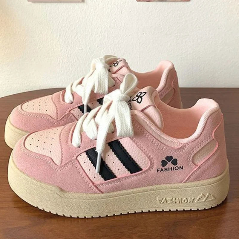 Newly Arrived Spring Autumn Round Toe Comfortable Casual Flat Sneakers Elegant Shallow Mouth Breathable Lace Up Women's Shoes