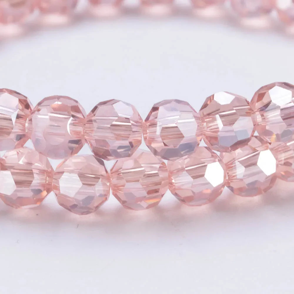 3 4 6 8mm Round Crystal Beads Faceted Colorful Glass Beads Loose Spacer Bead for Jewerly Making Needlework Bracelet Necklace DIY