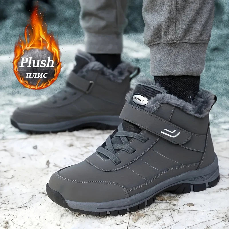 2026 Winter Casual Men Shoes Snow Booties Non-slip Ankle Boots Fur Shoes Botas Waterproof  Outdoor Men Work Ankle Boots Footwear