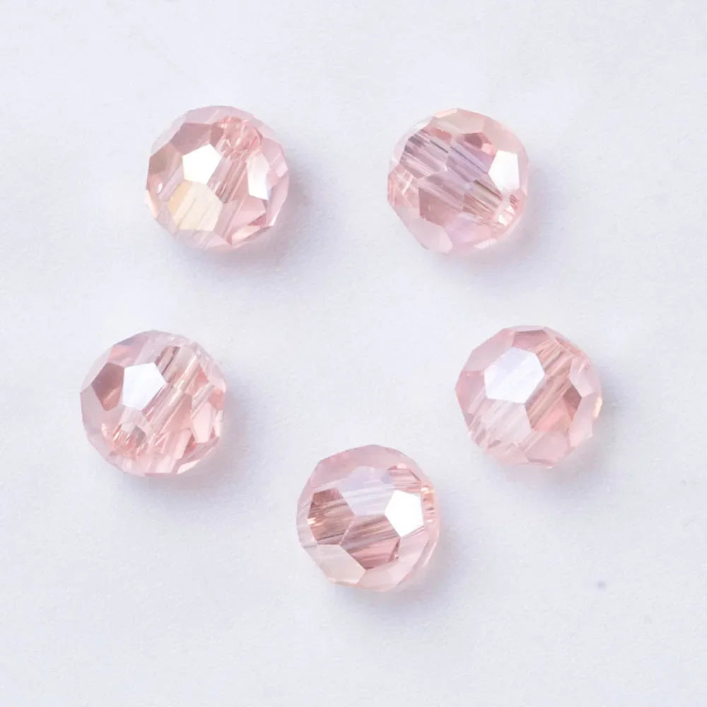 3 4 6 8mm Round Crystal Beads Faceted Colorful Glass Beads Loose Spacer Bead for Jewerly Making Needlework Bracelet Necklace DIY