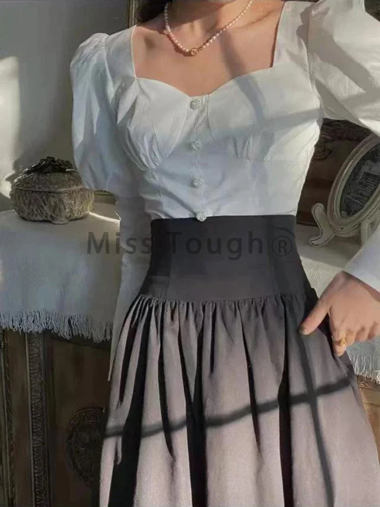 Winter Dark Brown Vintage Skirt Women Harajuku Pocket Elegant Long Skirts Female Korean Fashion Designer Y2k Casual Skirts 2026