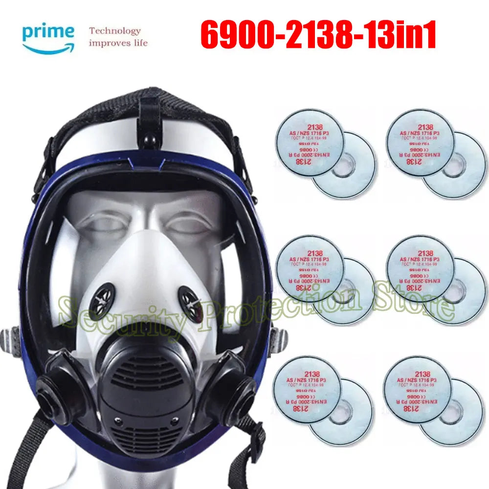 Gas Masks Survival Nuclear and Chemical - Reusable Full Face Respirator Gas Mask with Activated Carbon Filter