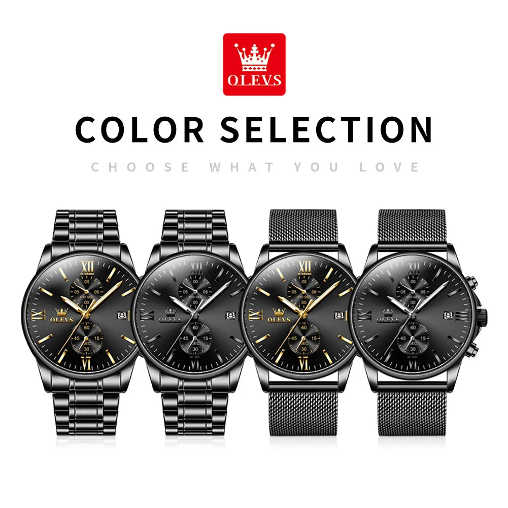 OLEVS 2886 Mens Watch Business Luxury Quartz Watch Waterproof Luminous Watch For Man  Multifunctional Chronograph Watch Original