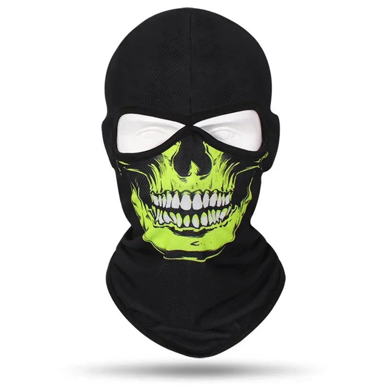 2 Holes Skull Balaclava Outdoor Motorcycle Riding Face Mask Windproof Caps Rider Head Cover Ski Masks MTB Bicycle Headgear