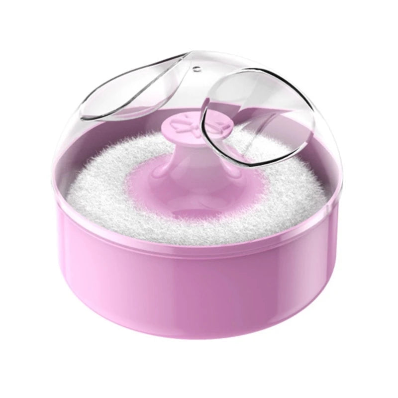 Baby Body Cosmetic Powder Puff and Container Case Newborns Body  Powder Puff with Empty Storage Box Children Body Care Tool